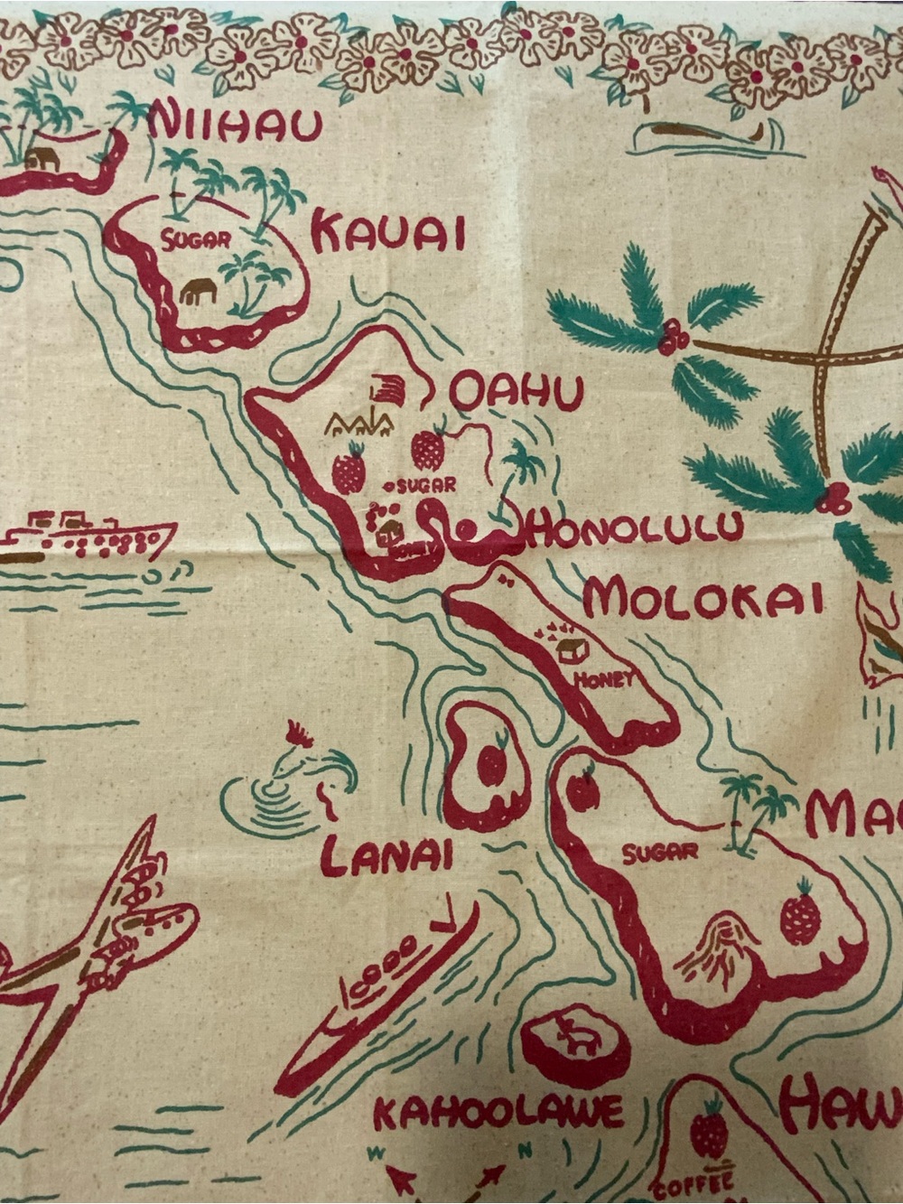 1940-50’s ‘Hawaii Paradise of the Pacific”Mint NOS
Tablecloth Rare - Picture 8 of 11